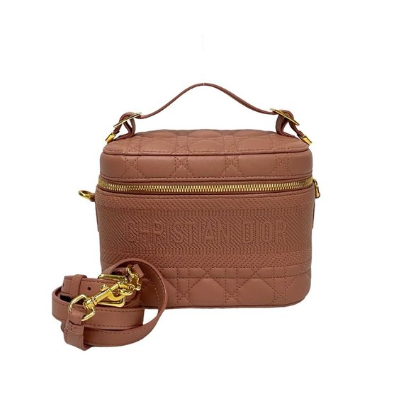 Christian Dior Travel Small Vanity Cannage Leather 2-Way Handbag/Shoulder Bag... - Picture 1 of 9